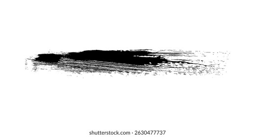 Pincel de trazo de pintura, línea o textura sobre fondo blanco.