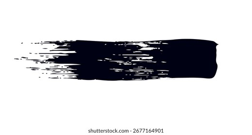 Paint stroke brush, line or texture set on white background.