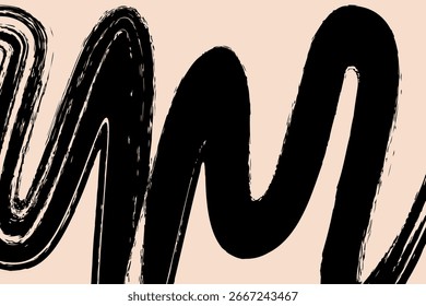 Paint stroke, brush texture pattern. Abstract grunge rough effect, dynamic drawn brushstroke on background, banner design. Freehand smear, smudge in distressed grungy style. Flat vector illustration