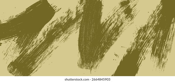 Paint stroke, brushstroke, modern abstract background. Rough grunge texture, brush pattern, freehand effect. Paintbrush smear, faded distressed smudge, banner design. Flat vector illustration