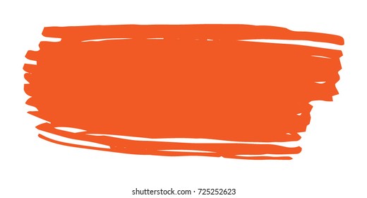 Paint Stroke. Grunge Hand Painted Orange Brush Strokes.Vector Grunge Brushes. Dirty Artistic Design Elements. Creative Design Elements. Perfect For Logo, Banner.