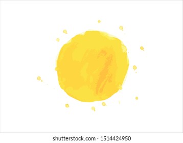 paint stroke yellow watercolor background vector