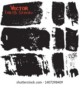Paint strokes with a dry brush on a white background. Vector grunge texture with space for text. Dirty spots isolated