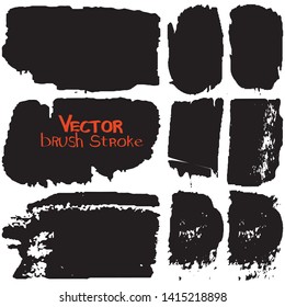 Paint strokes with a dry brush on a white background. Vector grunge texture with space for text. Dirty spots isolated