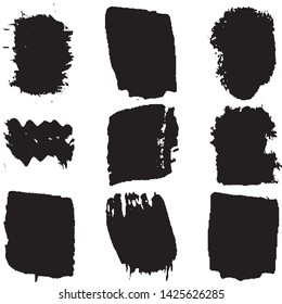 Paint strokes with a dry brush on a white background. Vector grunge texture with space for text. Dirty spots isolated