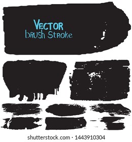 Paint strokes with a dry brush on a white background. Vector grunge texture with space for text. Dirty spots isolated