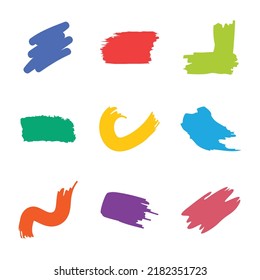 Paint strokes icon vector collection isolated on white background. Set of paint stains brush symbol illustration.