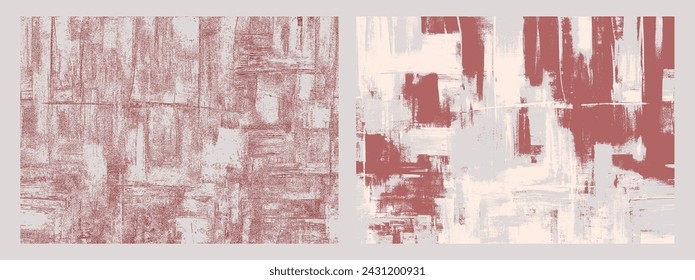 Paint strokes on canvas, hand drawn monochrome pattern. Irregular brush strokes. Bright texture background set of vector illustrations