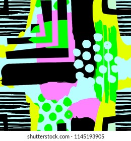 Paint strokes seamless pattern.Artistic design with authentic,unique scrapes, watercolour blotted background for a logo, cards, invitations, posters,banners