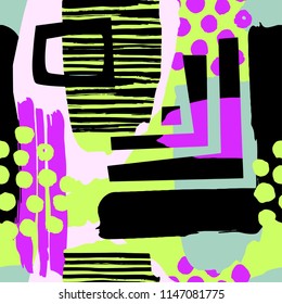 Paint strokes seamless pattern.Artistic design with authentic,unique scrapes, watercolour blotted background for a logo, cards, invitations, posters,banners