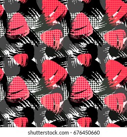 Paint strokes seamless pattern.Artistic design with authentic,unique scrapes, watercolour blotted background for a logo, cards, invitations, posters,banners