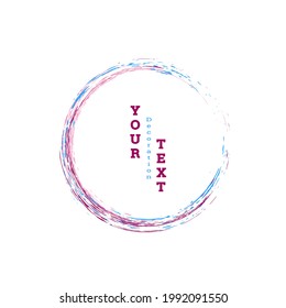 Paint strokes. Zen ink circle emblem. Multi-colored circular strokes with ink or paint. Design template for banners, posters, booklets, covers, magazines. EPS 10