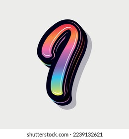 Paint style 3d letter i