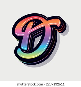 Estilo de pintura 3d letra d