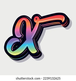 Paint style 3d letter x
