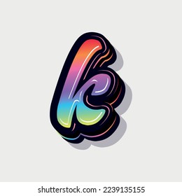 Estilo de pintura 3d letra pequeña k