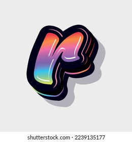 Estilo de pintura 3d letra pequeña r