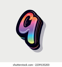 Kleinbuchstabe im Stile 3d q