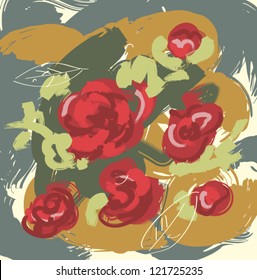 Paint Style Effect Roses Background