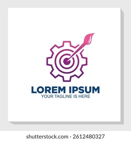 paint target logo concept, painting setting logo design