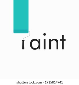 Paint text logo vector graphics