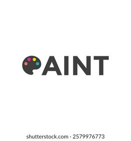 Paint text vector logo design