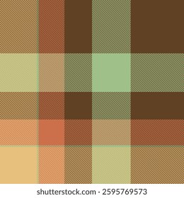 Paint texture seamless vector, livingroom fabric pattern textile. Napkin plaid tartan background check in orange and pastel colors palette.