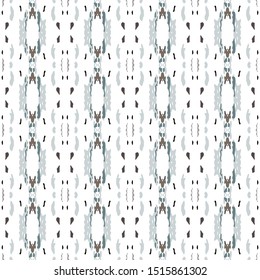 Paint Texture. Shibori, Staining Seamless Pattern. Geo Texture. Hand Drawn Painted. Black Gray Folklore Summer Ancient Cloth.  Woven Ornamental Shibori Watercolor.