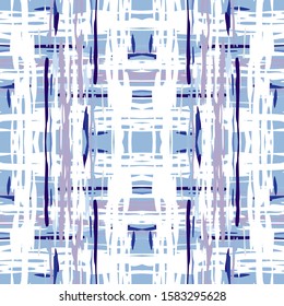 Paint Texture. Shibori, Staining Seamless Pattern. Geo Texture. Hand Drawn Painted. Blue Cyan Folk Folklore Traditional Fabric.  Staining Woven Shibori Texture.