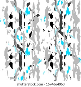 Paint Texture. Shibori, Staining Seamless Pattern. Geo Texture. Hand Drawn Painted. Blue Gray Tribal Folklore Old Linen.  Geometric Geometrical Tie dye Pattern.