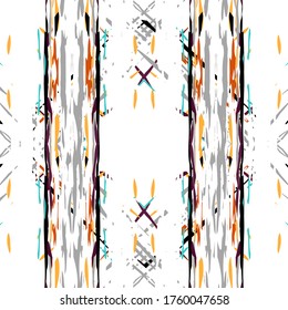 Paint Texture. Shibori, Staining Seamless Pattern. Geo Texture. Hand Drawn Painted. Bordo Gray Tribal Modern Folklore Woven.  Woven Staining Tie dye Ornament.