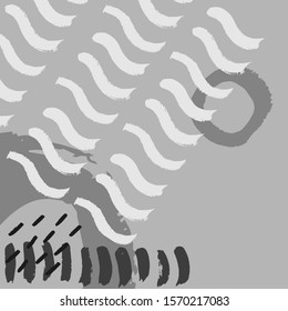 Paint texture. White and gray background. Abstract pattern.