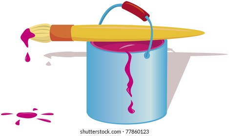 Paint tin and brush