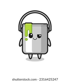 paint tin cartoon with an arrogant expression , cute style design for t shirt, sticker, logo element