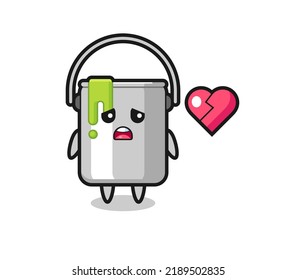 paint tin cartoon illustration is broken heart , cute style design for t shirt, sticker, logo element