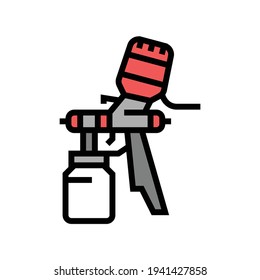paint tool from air compressor color icon vector. paint tool from air compressor sign. isolated symbol illustration
