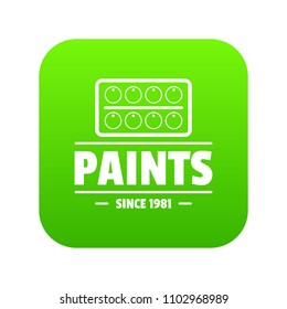 Paint tool icon green vector isolated on white background