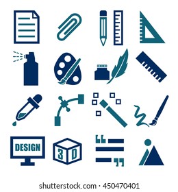 paint tool icon set
