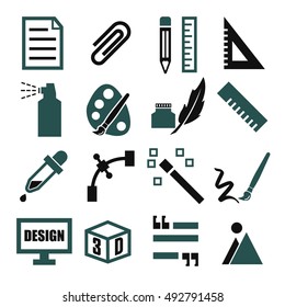 paint tool icon set