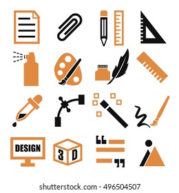 paint tool icon set