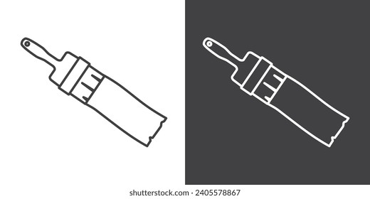 Paint tools icon vector illustration, brush icons. Wall repair tool and painting symbol. Vector illustration.