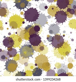Paint transparent stains vector seamless wallpaper pattern. Abstract ink splatter, spray blots, mud spot elements seamless. Watercolor paint splashes pattern, smear liquid stains.