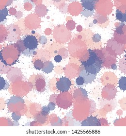 Paint transparent stains vector seamless grunge background. Funky ink splatter, spray blots, mud spot elements seamless. Watercolor paint splashes pattern, smear liquid stains.