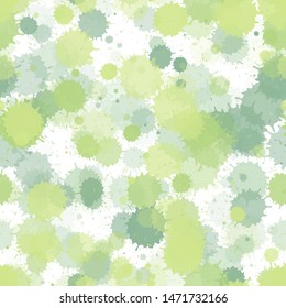 Paint transparent stains vector seamless wallpaper pattern. Rusty ink splatter, spray blots, dirty spot elements seamless. Watercolor paint splashes pattern, smear fluid splats.