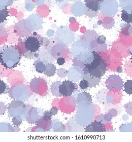 Paint transparent stains vector seamless grunge background. Funky ink splatter, spray blots, mud spot elements seamless. Watercolor paint splashes pattern, smear fluid splats.