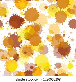 Paint transparent stains vector seamless grunge background. Abstract ink splatter, spray blots, mud spot elements seamless. Watercolor paint splashes pattern, smear liquid stains.