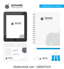 Paint tray Business Logo, Tab App, Diary PVC Employee Card and USB Brand Stationary Package Design Vector Template