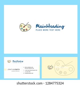 Paint tray Logo design with Tagline & Front and Back Busienss Card Template. Vector Creative Design