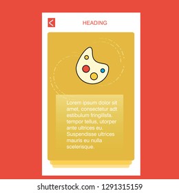 Paint tray mobile vertical banner design design. Vector