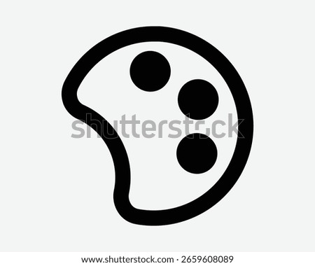 Paint Tray Pallet Outline Shape Line Painting Color Art Colour Coloring Colouring Draw Drawing Black White Icon Sign Symbol Vector Illustration Artwork